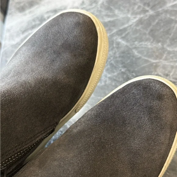 Steve Madden Wedgie Platform Sneakers Ankle Booties Gray Suede Size 6 - Picture 10 of 11